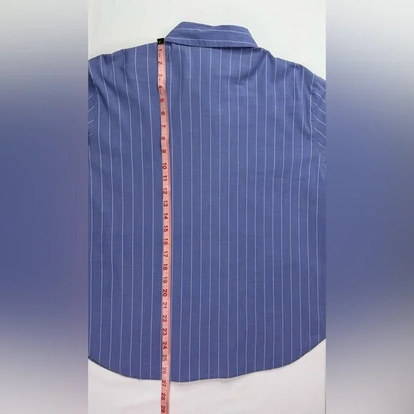 Chico’s Design Blue Striped Button-Up Shirt Long Sleeves Size Large - Picture 8 of 8